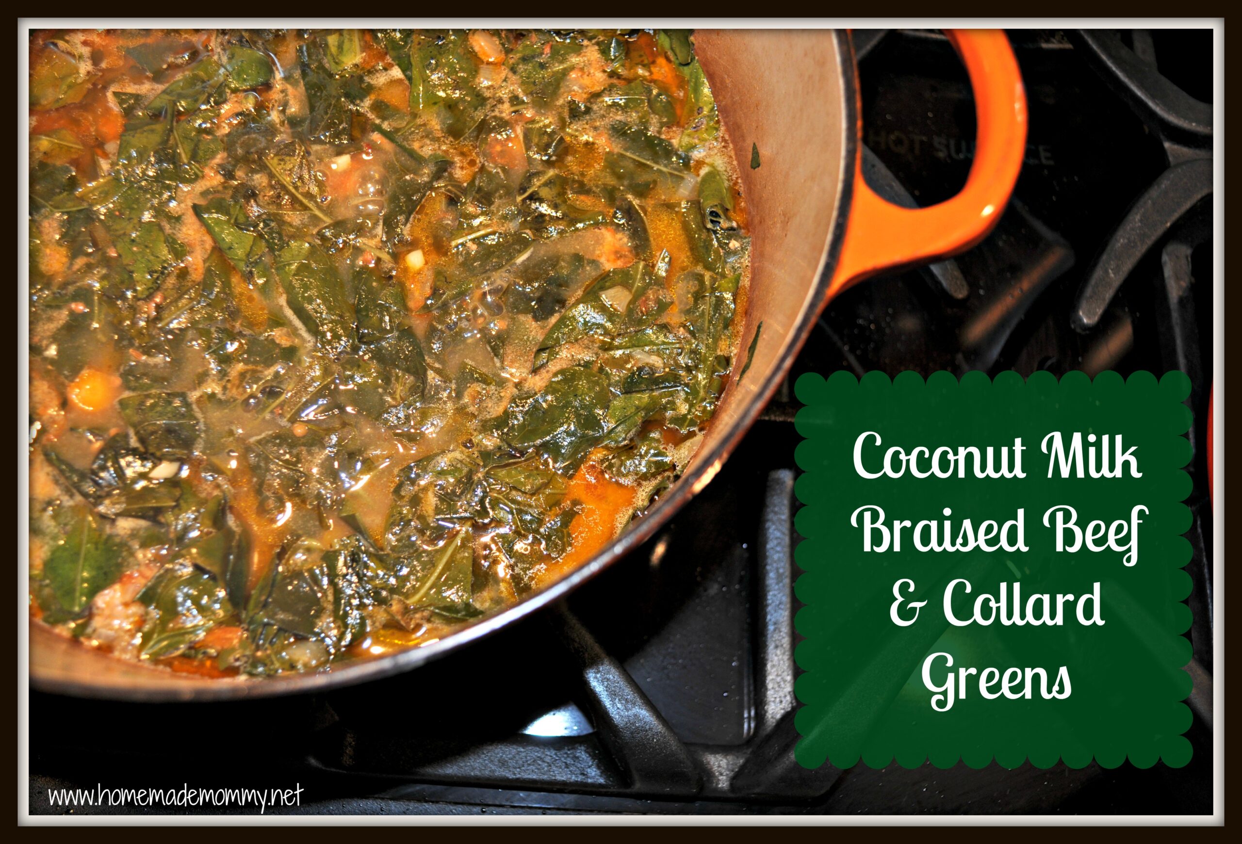 Coconut Milk Braised Beef & Collard Greens by Homemade Mommy