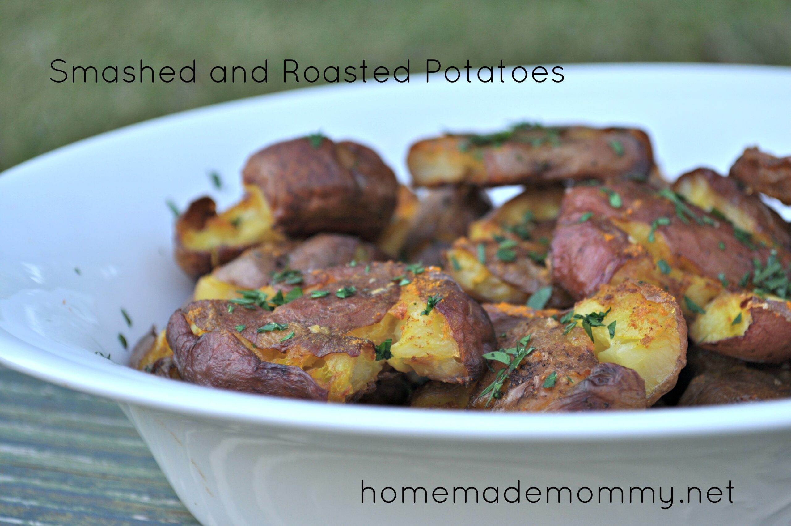 Smashed and Roasted Potatoes via Homemade Mommy