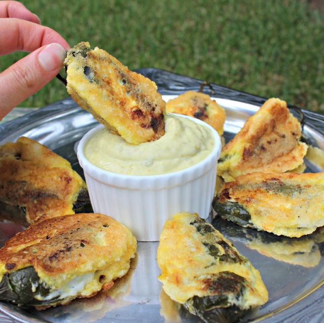 Jalapeno Poppers with Serrano Sour Cream Dip